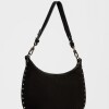 Cartera al hombro Luna en cuero gamuza Negro