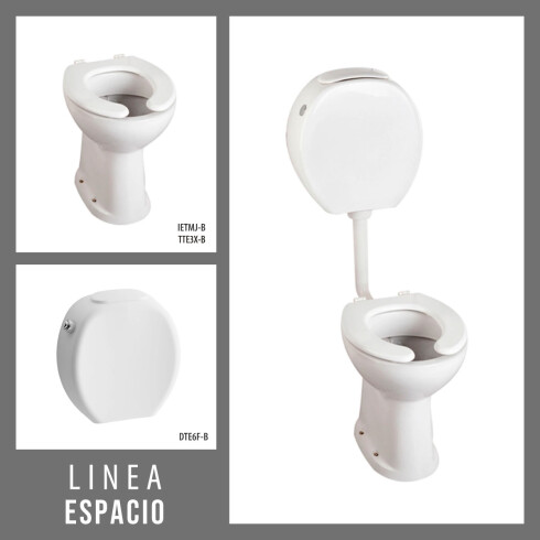 Juego Inodoro Ferrum Espacio Con Mochila Y Tapa BLANCO