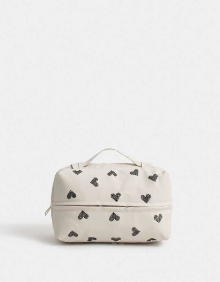 Portacosméticos Con Manija - Blanco Crudo 