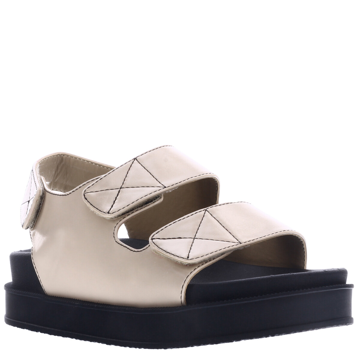 Sandalia STITCH con pespuntes en contraste y velc MissCarol - Beige 