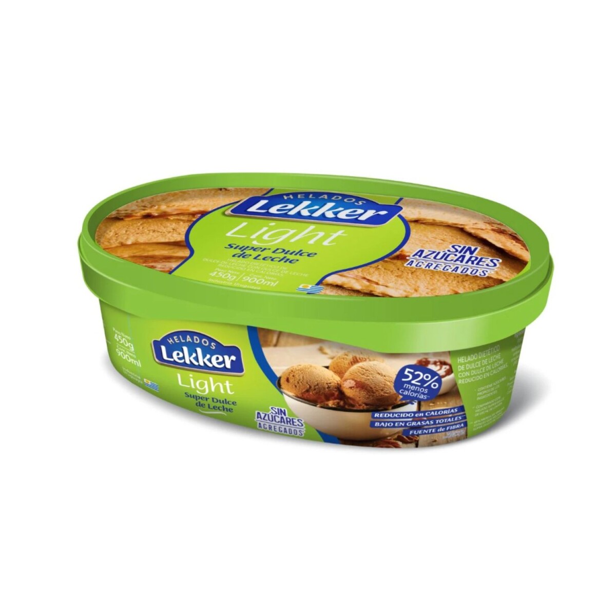 HELADO LIGHT SUPER DULCE DE LECHE 900ML LEKKER 