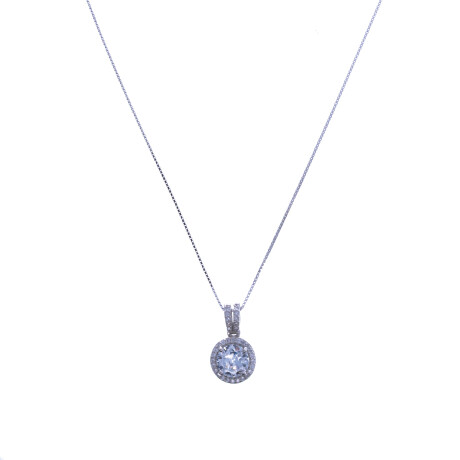 Cadena y dije de Plata 925 rodinada y circonias Cadena y dije de Plata 925 rodinada y circonias