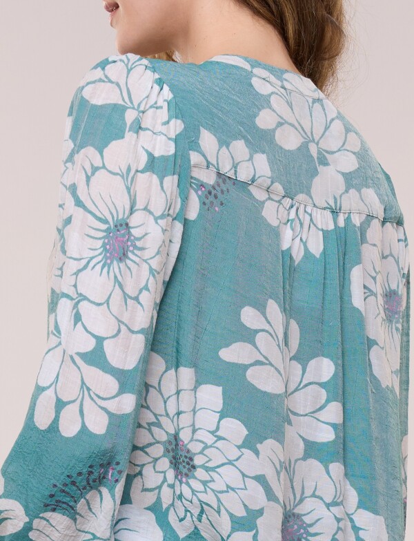 Blusa Gasa Flores VERDE/MULTI