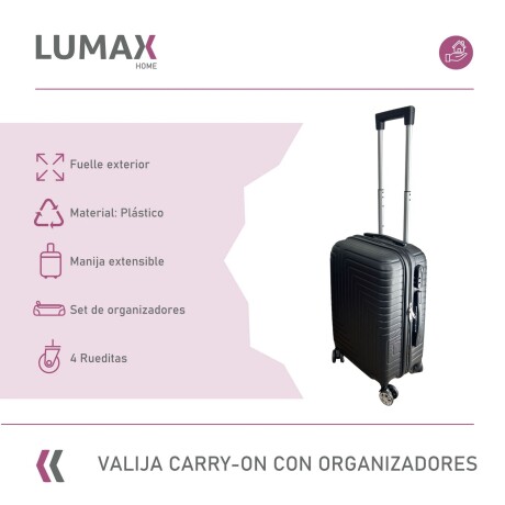Valija Carry-on de mano Rígidas Con Organizadores Negro