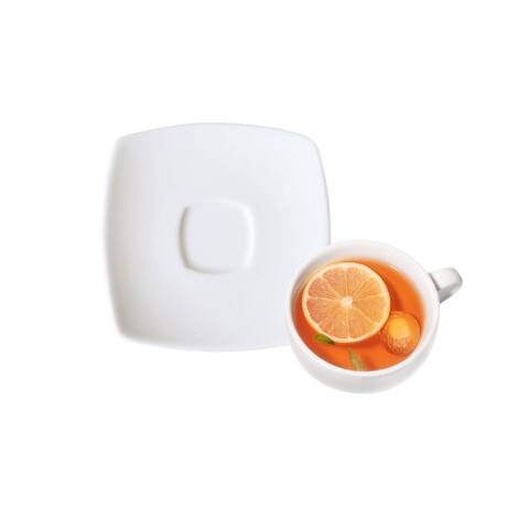 Plato para Té Cuadrado Actualite 16 cm Blanco Porcelana Plato para Té Cuadrado Actualite 16 cm Blanco Porcelana