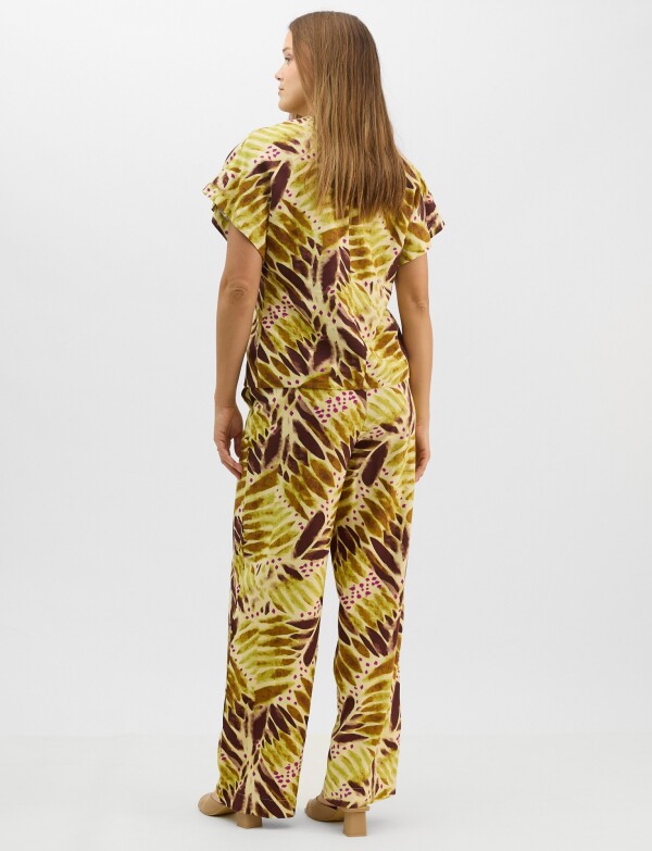 Conjunto Estampado Con Motivos Abstractos MULTI/VERDE