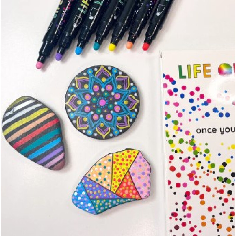 Dot Markers acrilicos- 12 colores Life Of Colour Dot Markers Acrilicos- 12 Colores Life Of Colour