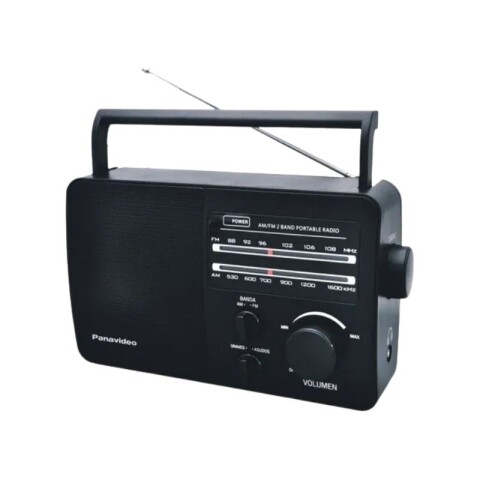 RADIO PORTÁTIL PANAVIDEO PV-96AC AM/FM CON ANTENA Negro