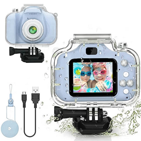 Cámara Digital Infantil Sumergible C/Correa Full Hd Azul