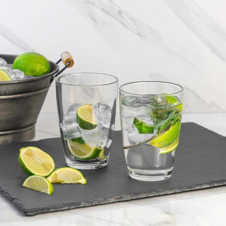 Set X6 Vasos p/ Bebidas Vega Trago Largo en Vidrio 415Ml Lav Transparente