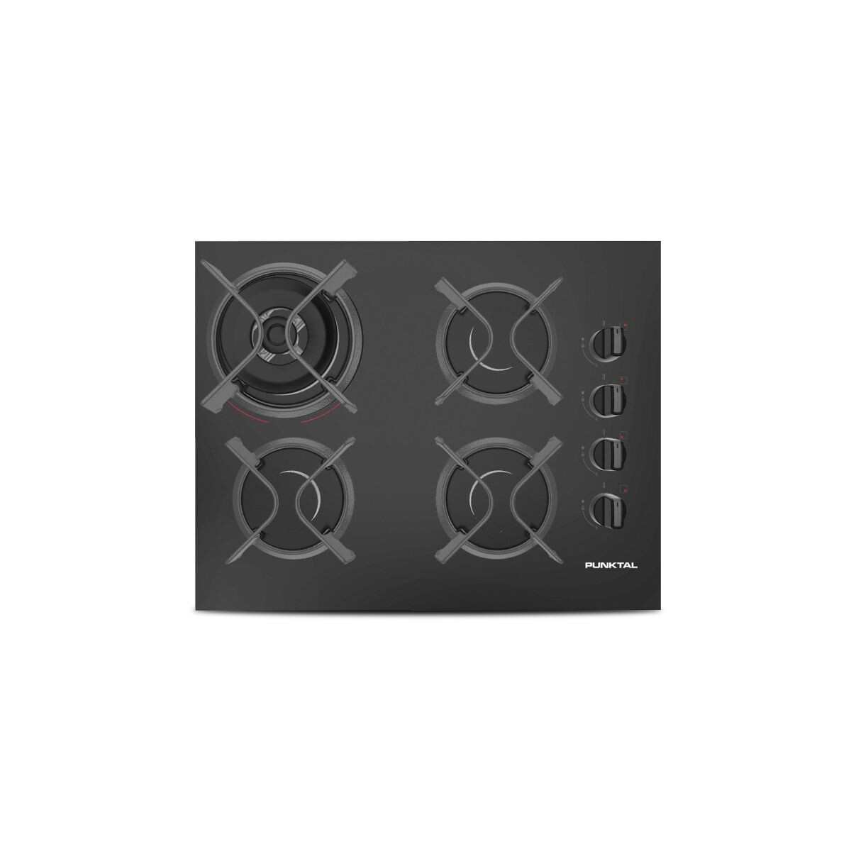 Pk_940 Anafe Empotrable 4 Hornalls- Gas.triple Llama. Vidrio Negro Mod 3292 