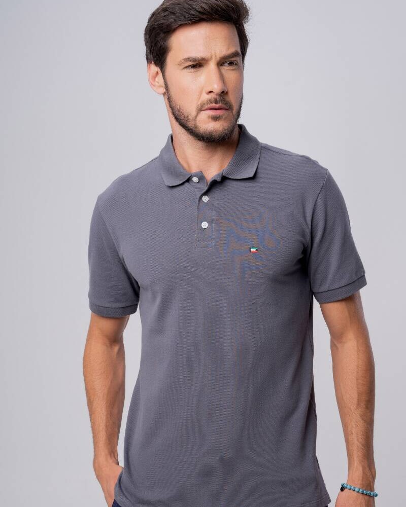 Remera polo basica Gris oscuro