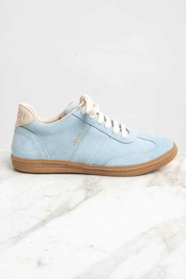 Zapatilla Gamuza Celeste