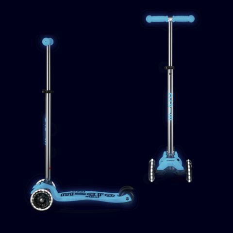 Monopatín Micro Maxi Glow LED Ajustable con 3 Ruedas AZUL