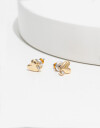Aros Pasantes Strass Aros Pasantes De Corazón - Dorado