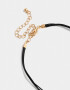 Collares Cortos Con Piedra Natural Collar De Cordón Con Piedra Natural - Dorado