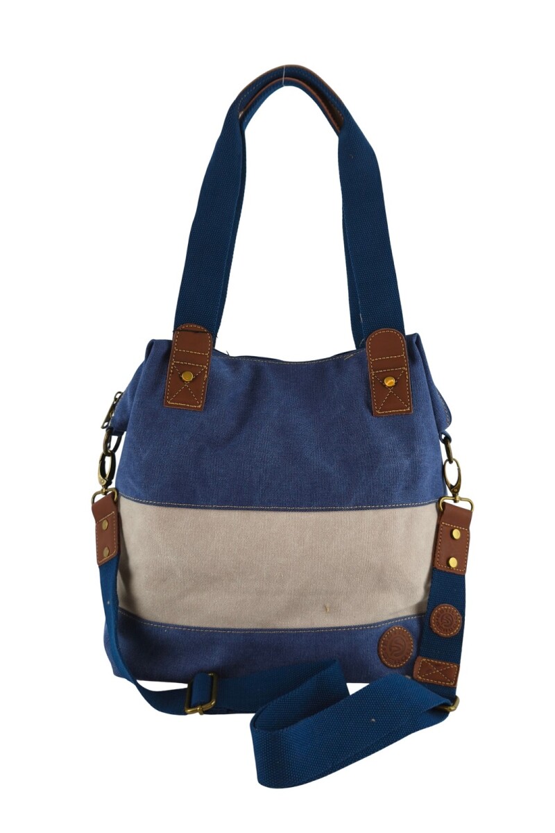 Bolso cartera lona azul