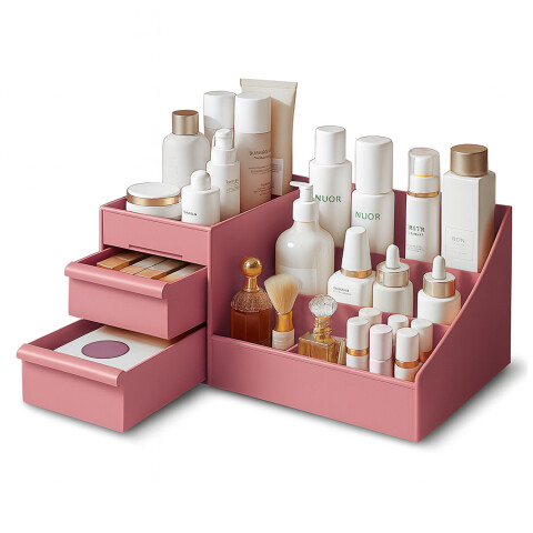 Organizador de Maquillaje IMBACK IBK-HMJ059 Rosa | 2 Cajones + Compartimentos | Multifunción para Cosméticos, Joyas y Oficina Organizador de Maquillaje IMBACK IBK-HMJ059 Rosa | 2 Cajones + Compartimentos | Multifunción para Cosméticos, Joyas y Oficina