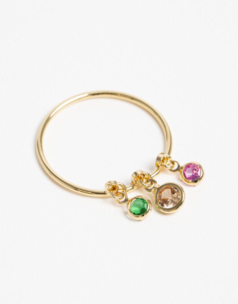Anillos Chicos Color Anillo Cubic Color - Dorado