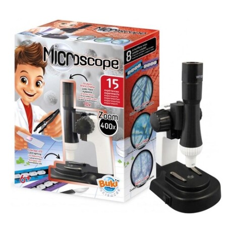 Kit de Microscopio de 400x Buki con 15 Experimentos Blanco