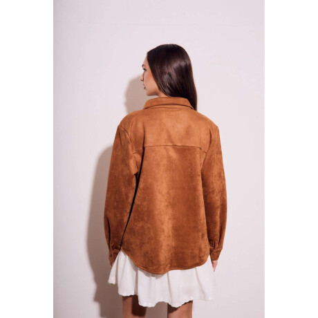 Camisa Gamuza Cuero Vegano Camel