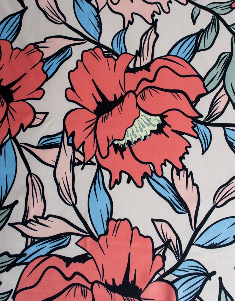 Pañuelos Raso Flores Pañuelo Con Estampa De Flores - Combinacion Multicolor