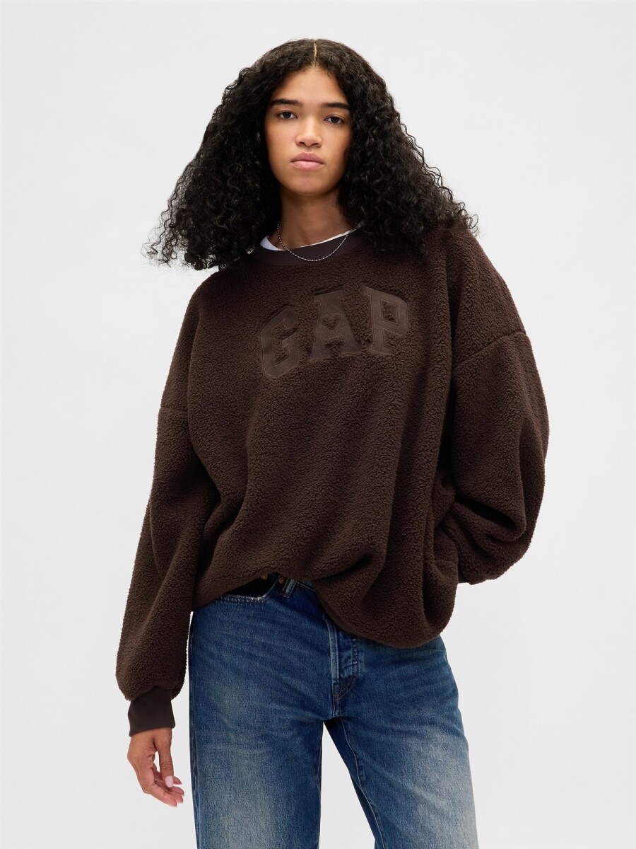 Buzo Corderito Logo Gap Mujer - Terra Brown V2 