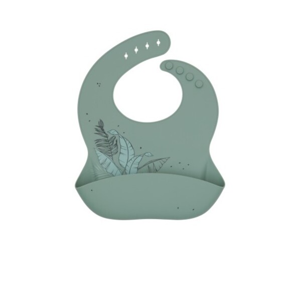 Babero Silicona Platinum Flores Kikkaboo Verde