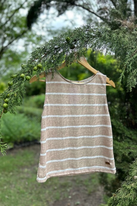 Musculosa Loica Beige y Blanco