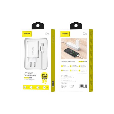 Cargador Foneng EU43 Micro USB 2.1A BLANCO