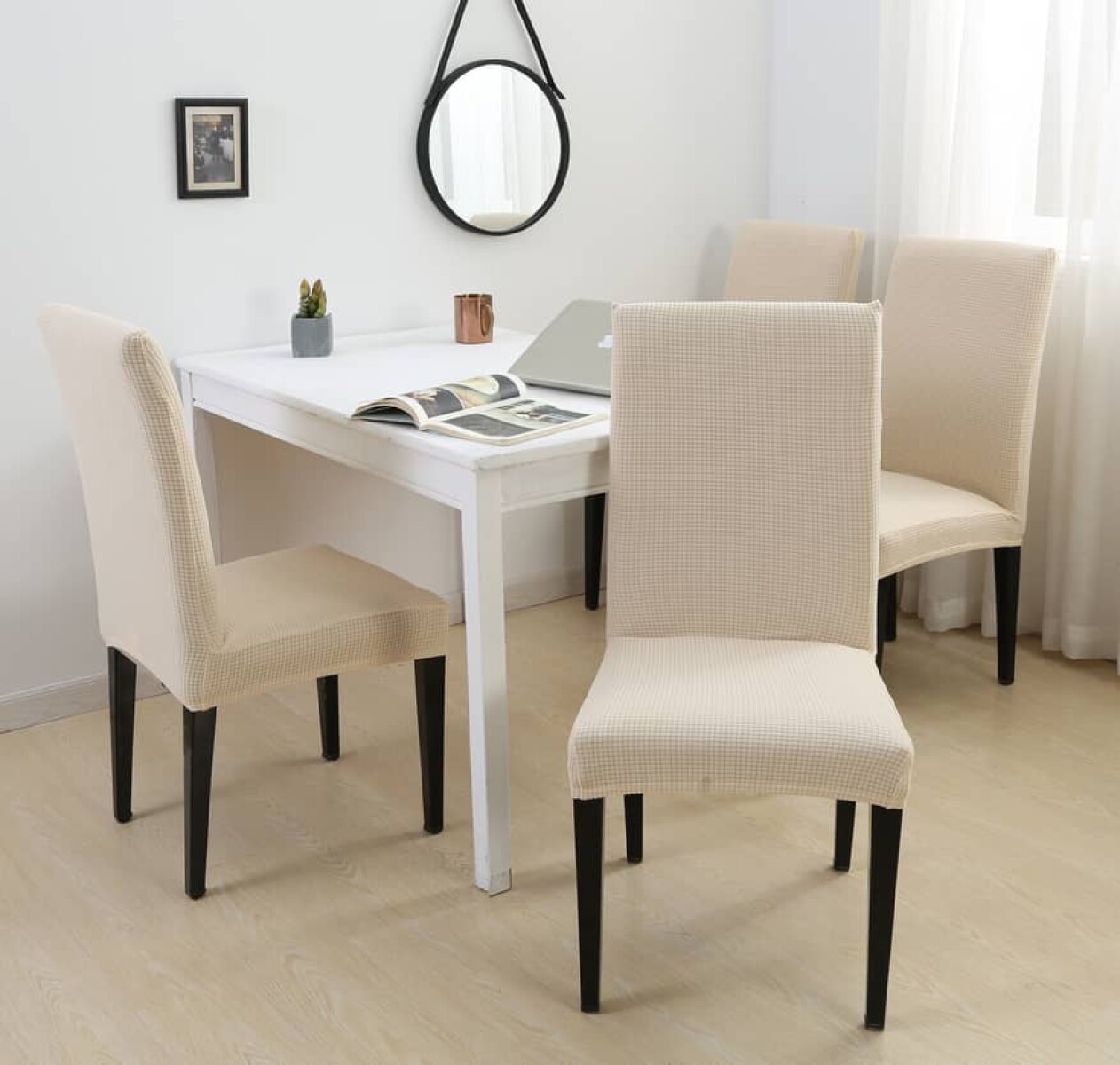 Funda cubre silla elastizada lisa - crema 