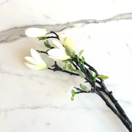 Planta Ramo Flores Artificial Yulan Magnolia 50cm Planta Ramo Flores Artificial Yulan Magnolia 50cm