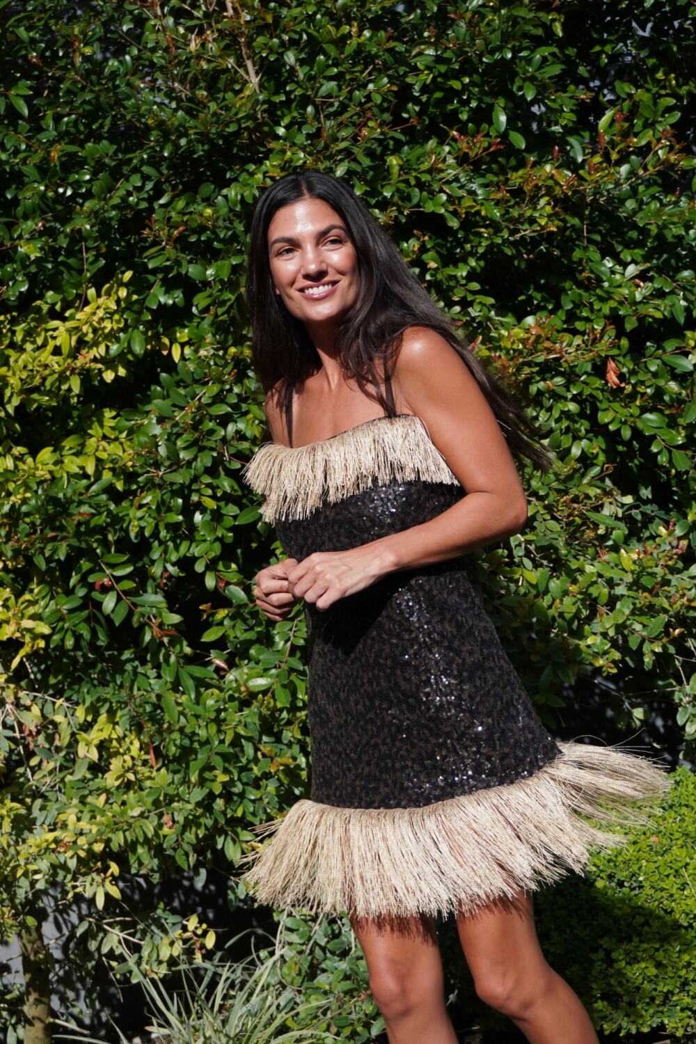 Tropical Gala Dress Chocolate / Beige