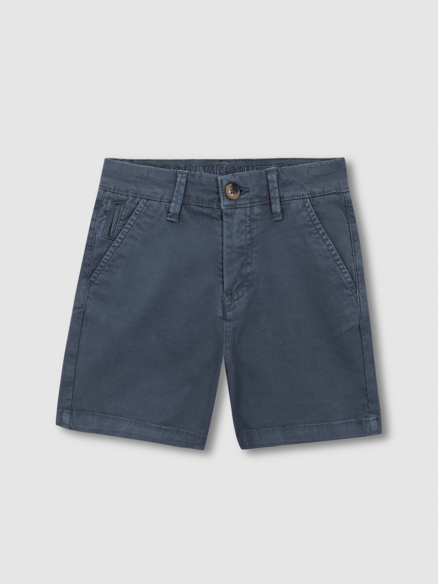 Chino Corto De Sarga Azul Oscuro