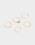Sets Anillos Piedra Anillos Sets De Metal - Dorado