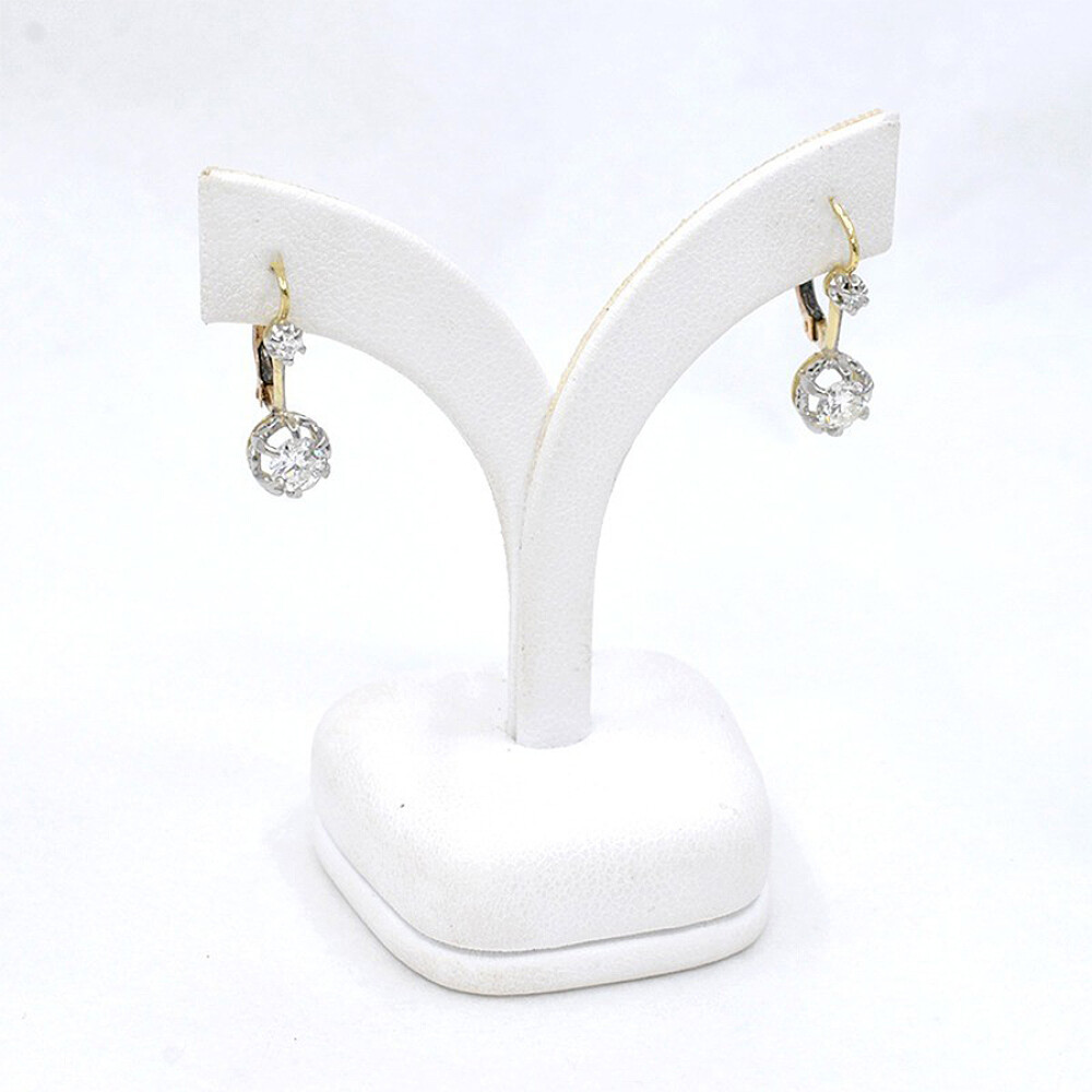 Caravanas Antiguas En Oro 18K Y Brillantes Caravanas Antiguas En Oro 18K Y Brillantes