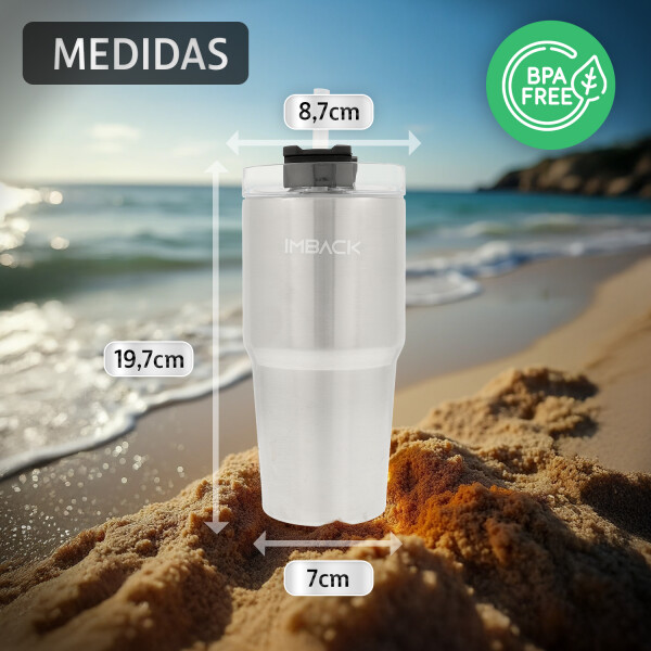 Vaso Termico Doble Capa 592ml Con Tapa Acero Inoxidable Vaso Termico Doble Capa 592ml Con Tapa Acero Inoxidable