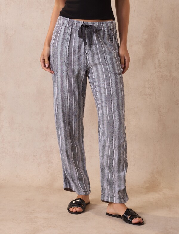 Pantalon Lino GRIS/MULTI