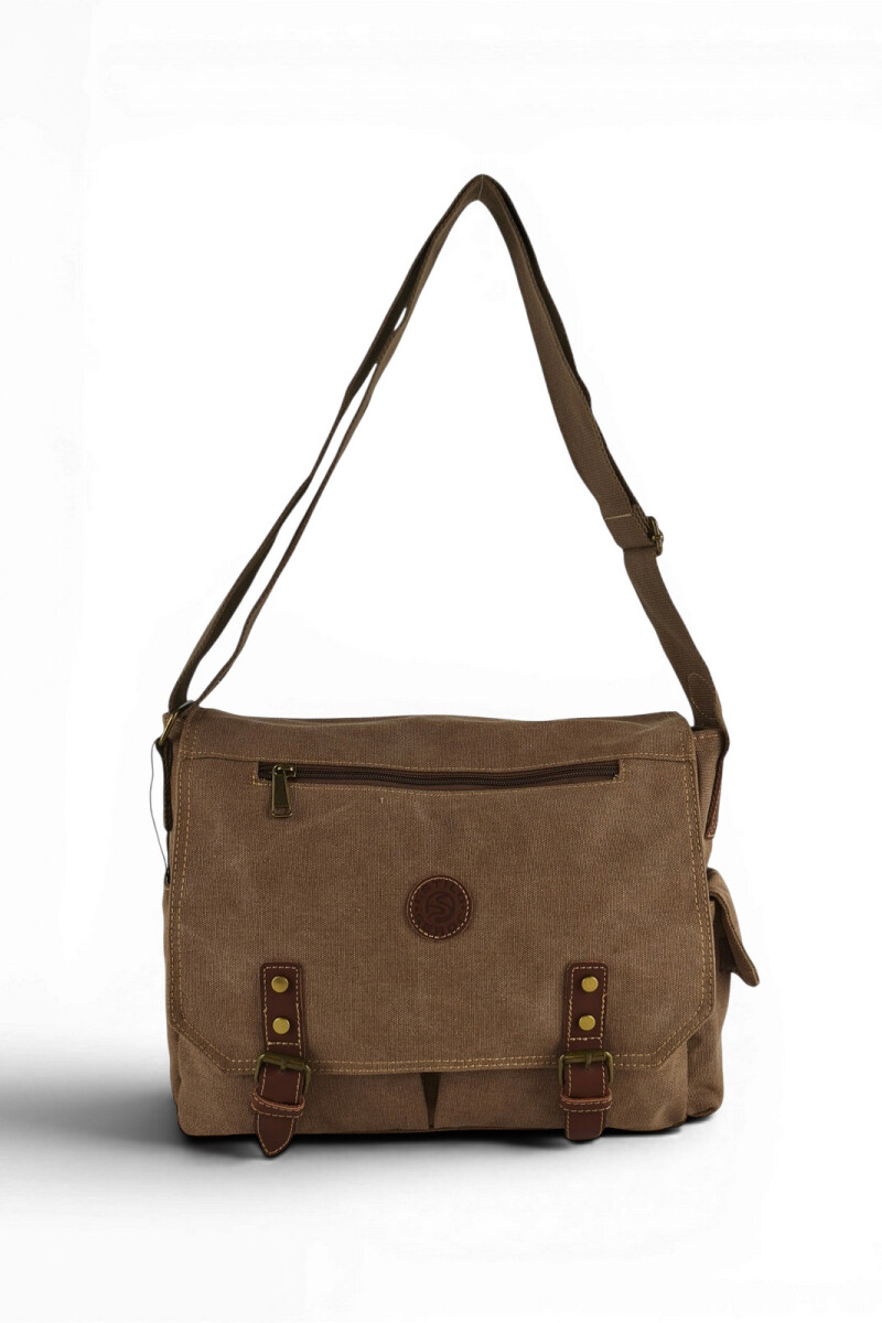 Bolso mensajero de lona Marrón