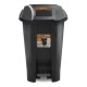 Tarro de residuos con ruedas y pedal 120 lts MARRON
