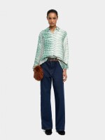 Camisa Fluida Con Estampado verde
