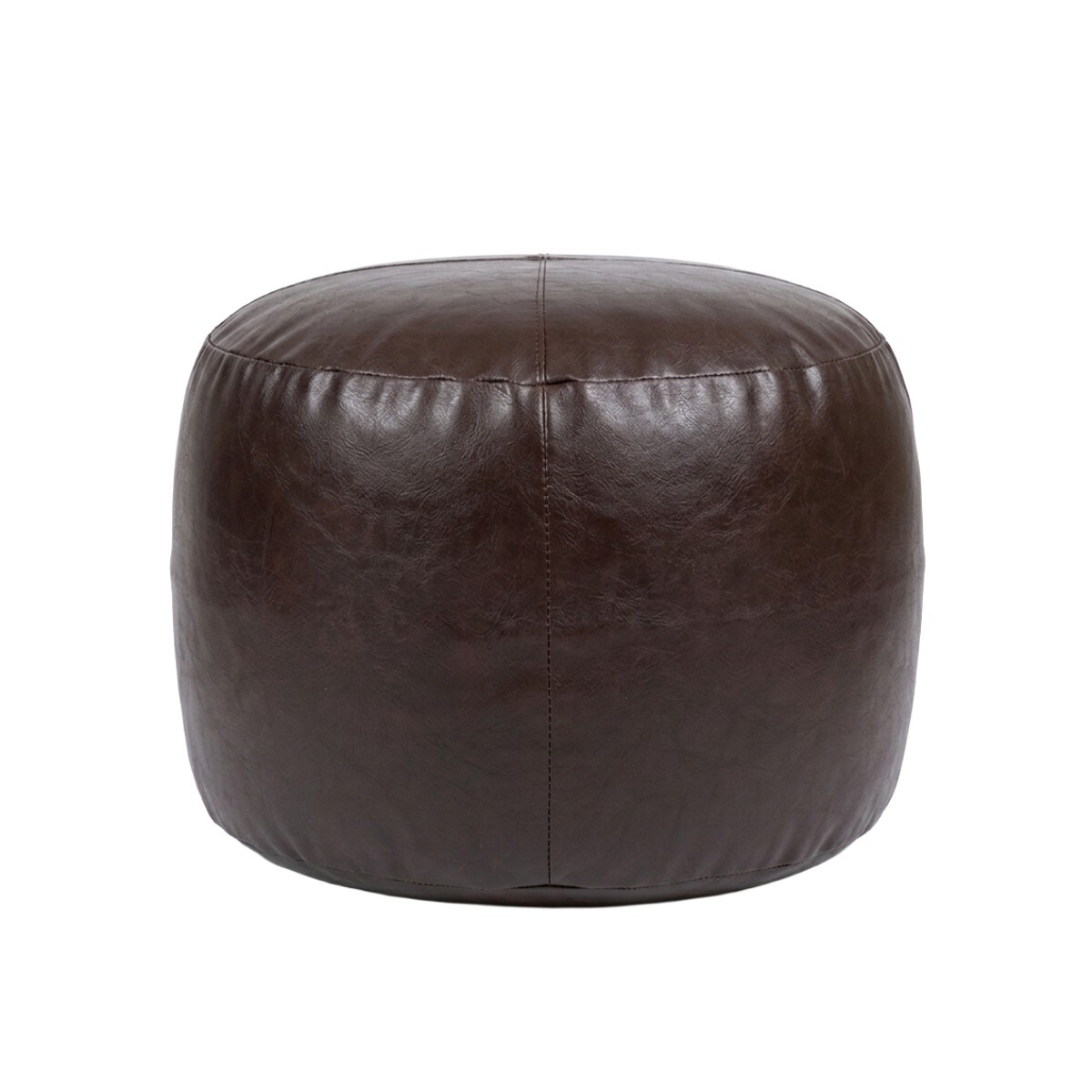 PUFF RED SIMIL CUERO MARRON 50X33CM 