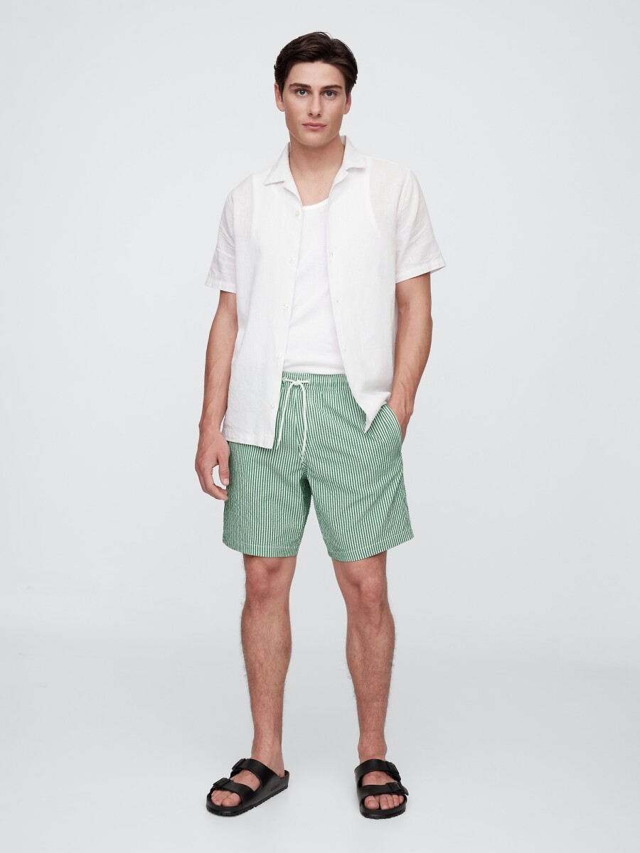 Traje De Baño Hombre - Green Stripe 