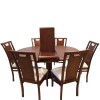 Juego de comedor mesa redonda extensible 6 sillas uñero Juego de comedor mesa redonda extensible 6 sillas uñero