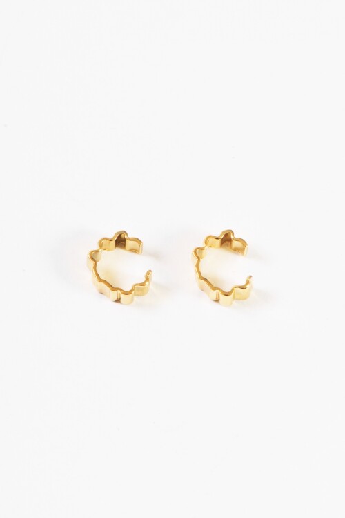 Earcuff machacado acero dorado