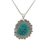 Dije Colgante Oval-Plata 925 Quemada-piedra turquesa-CP3843 conpiedra