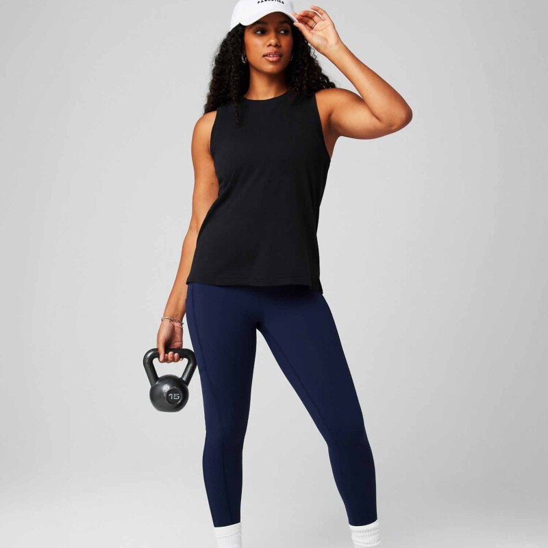 Polo Training 100% Cotton Tank Mujer Black
