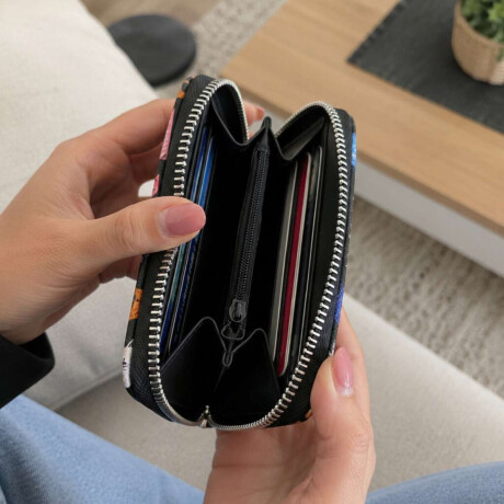 Monedero con bolsillo interno - 9x14cm Gato