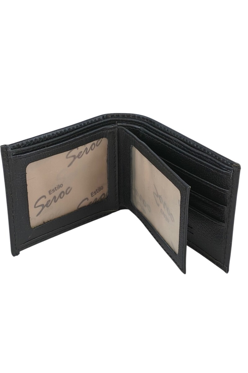 Billetera de cuero volante interior Negro