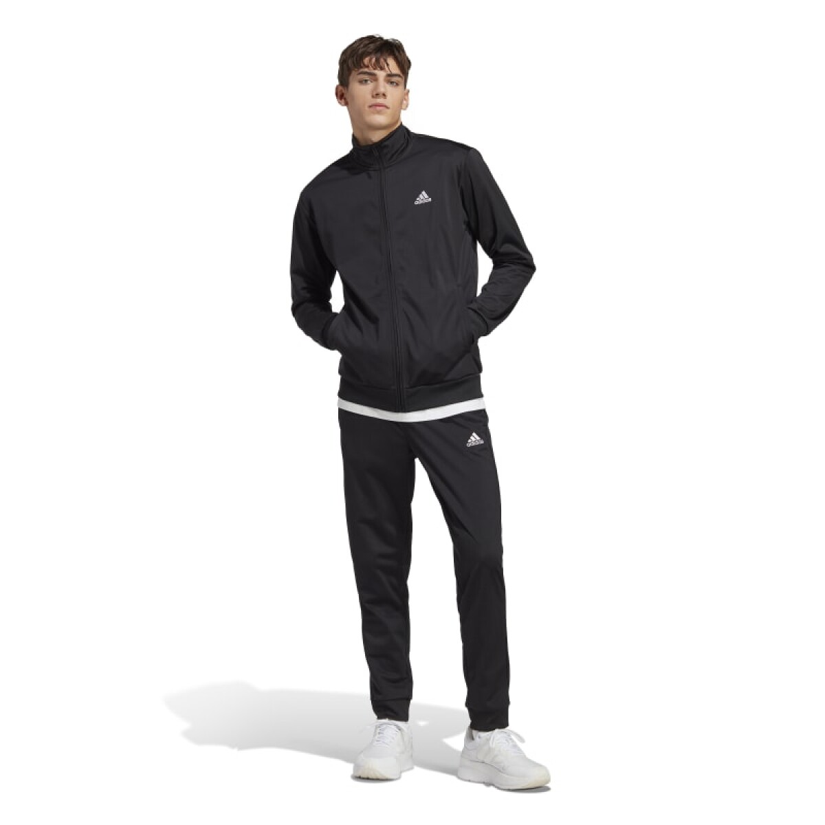 Conjunto Adidas Linear Logo Tricot de Hombre - IC6775 - Negro-blanco 